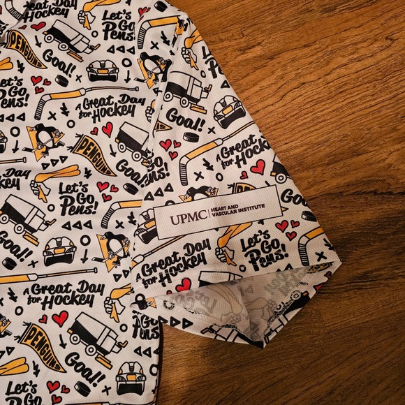 Sobe Promos Pittsburgh Penguins Hockey Button Down Shirt Mens XL UPMC Promo - Picture 3 of 7